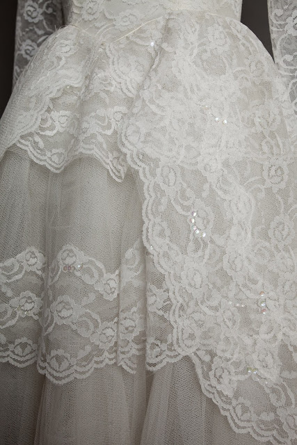 HVB vintage 1950s lace wedding dresses - 'cupcake' wedding dress, priced £950 