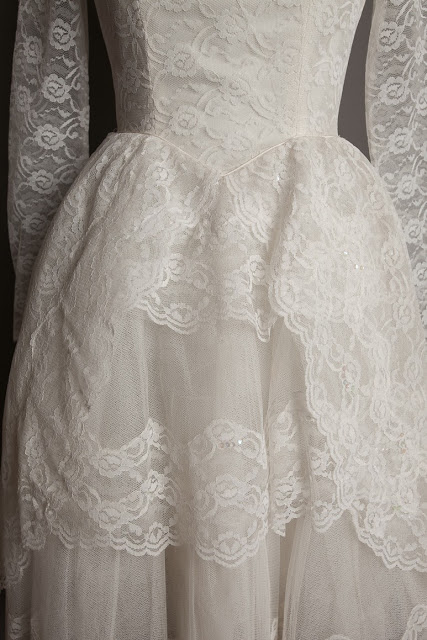 HVB vintage 1950s lace wedding dresses - 'cupcake' wedding dress, priced £950 