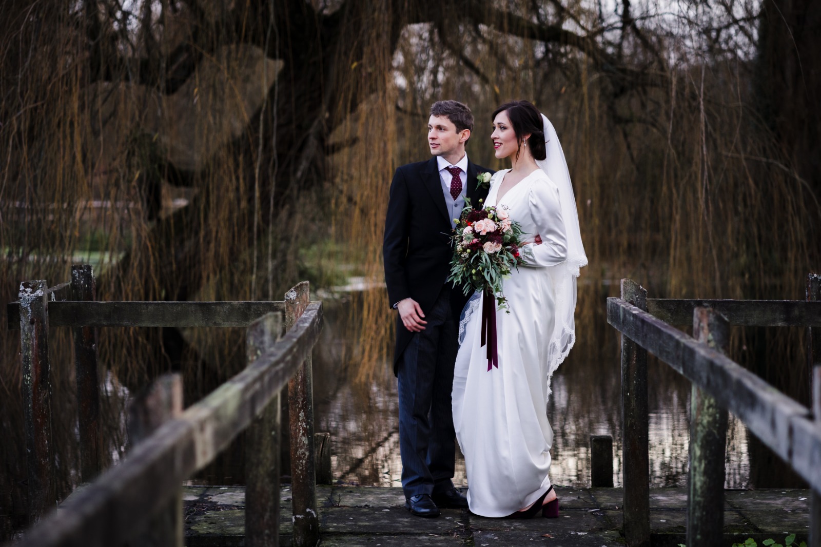 Heavenly Vintage Brides real bride wearing 1940s style wedding dress